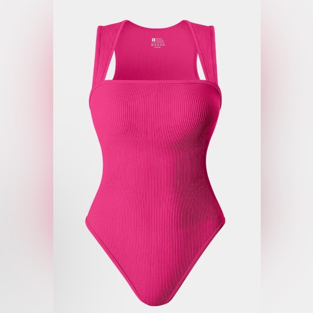 OQQ Strappy Square Neck Sleeveless Tummy Control Tank Tops Bodysuits